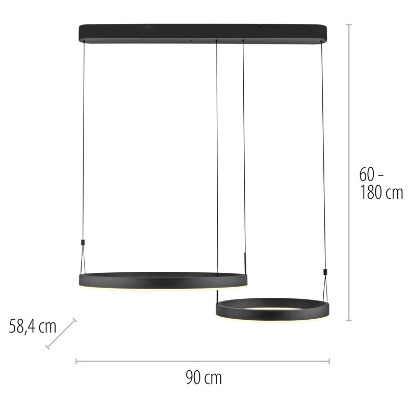 Lustra Paul Neuhaus ESKO 2xLED Negru