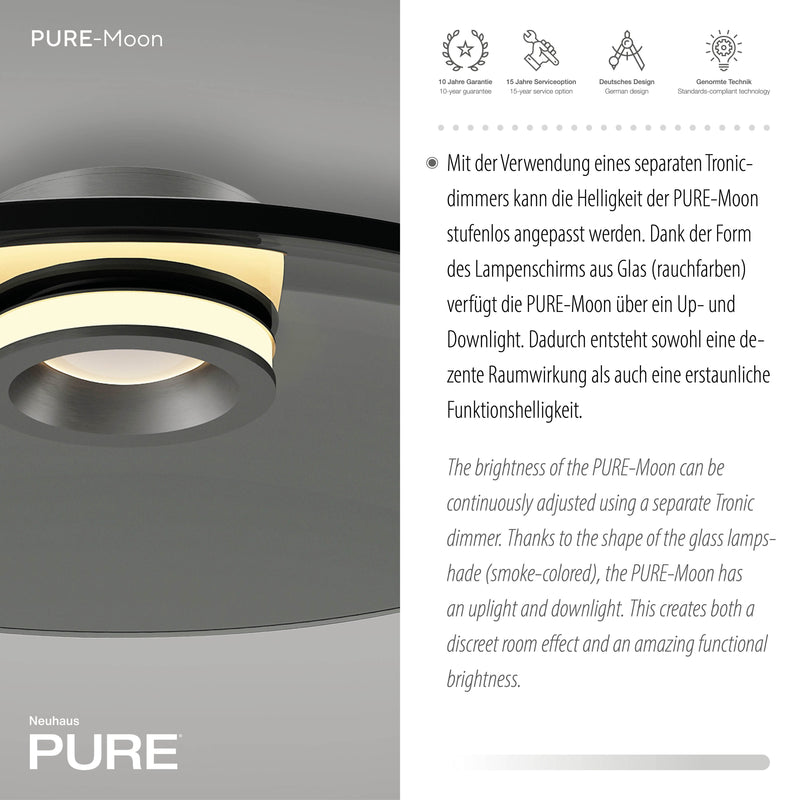 Plafoniera Paul Neuhaus PURE MOON 2xLED Gri