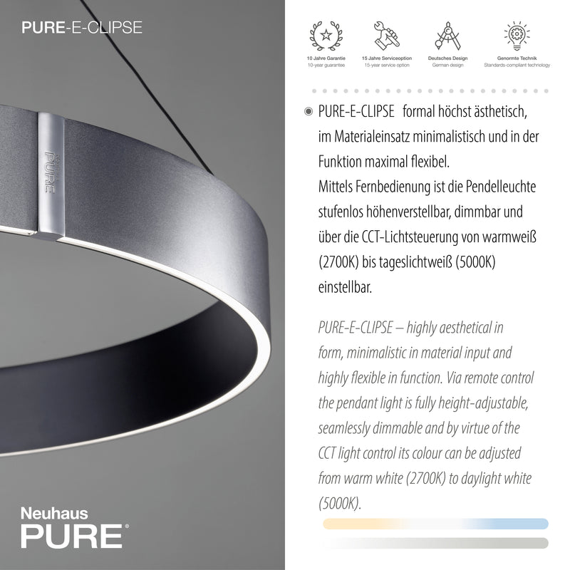 Lustra Paul Neuhaus PURE E-CLIPSE 2xLED Gri