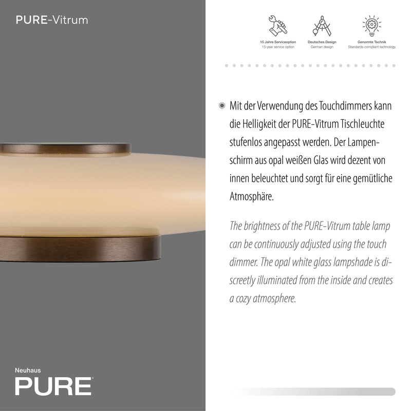 Veioza Paul Neuhaus PURE VITRUM LED Maro Metalic