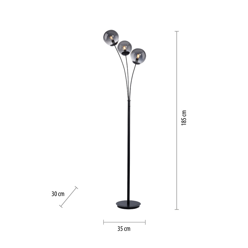 Lampadar Paul Neuhaus BIG WIDOW 3xE14 Negru