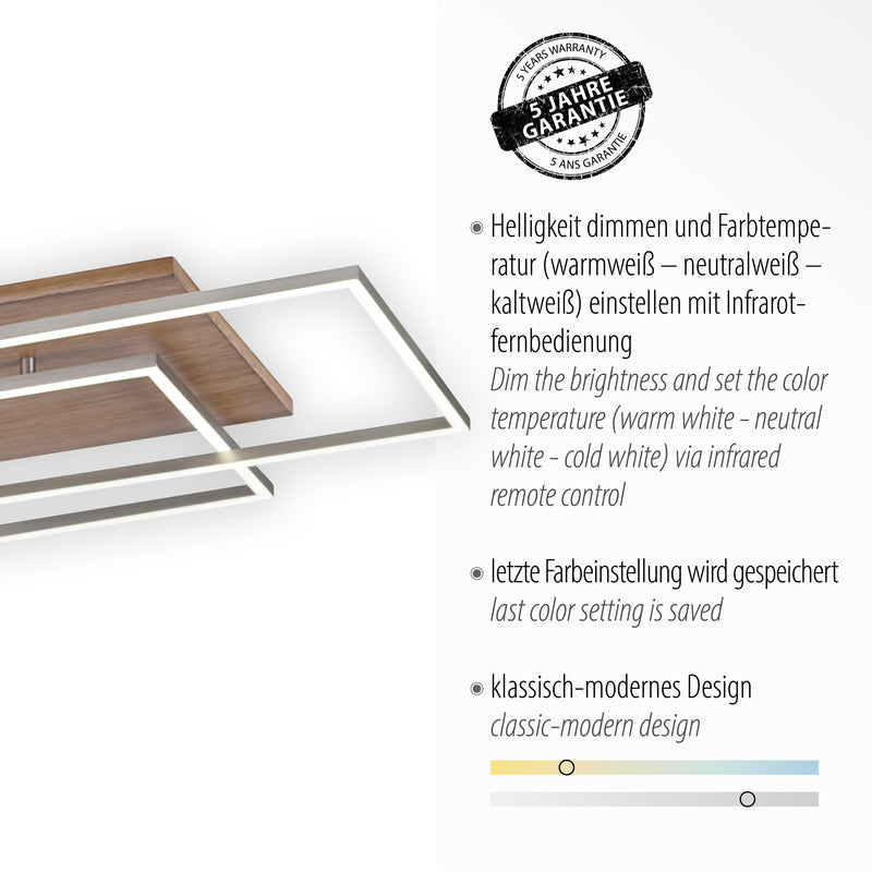 Plafoniera Paul Neuhaus PALMA 3xLED Lemn