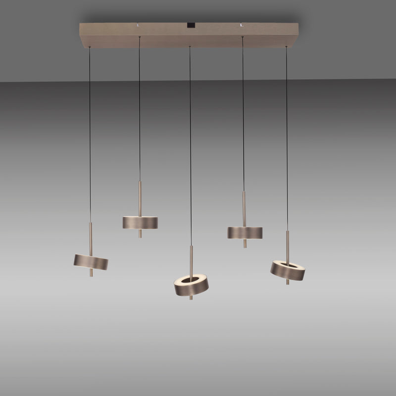 Lustra Paul Neuhaus Q-ROTATE 5xLED Maro Metalic