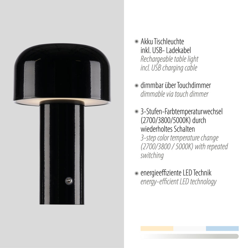 Veioza Zuma Line AGNES LED Negru