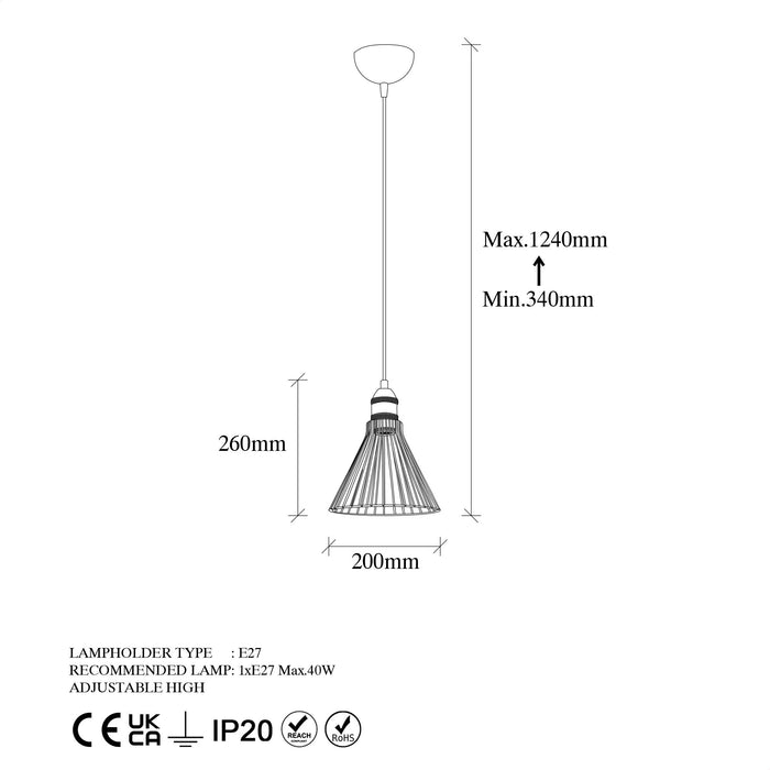 Lustra Asi Home Rozye - 11290 Metal 20X20X124 cm