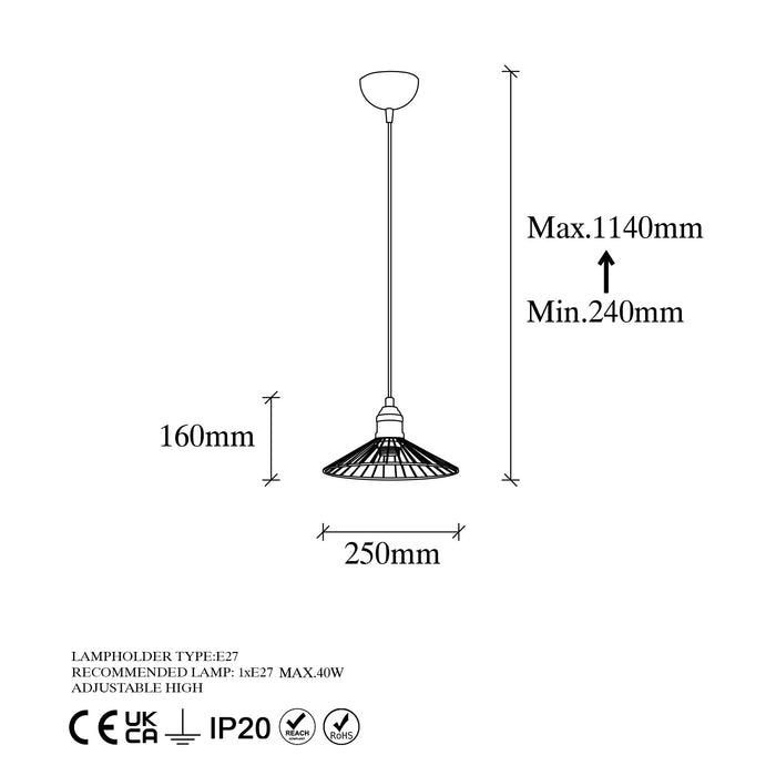 Lustra Asi Home Kila - 11311 Metal 25X25X114 cm