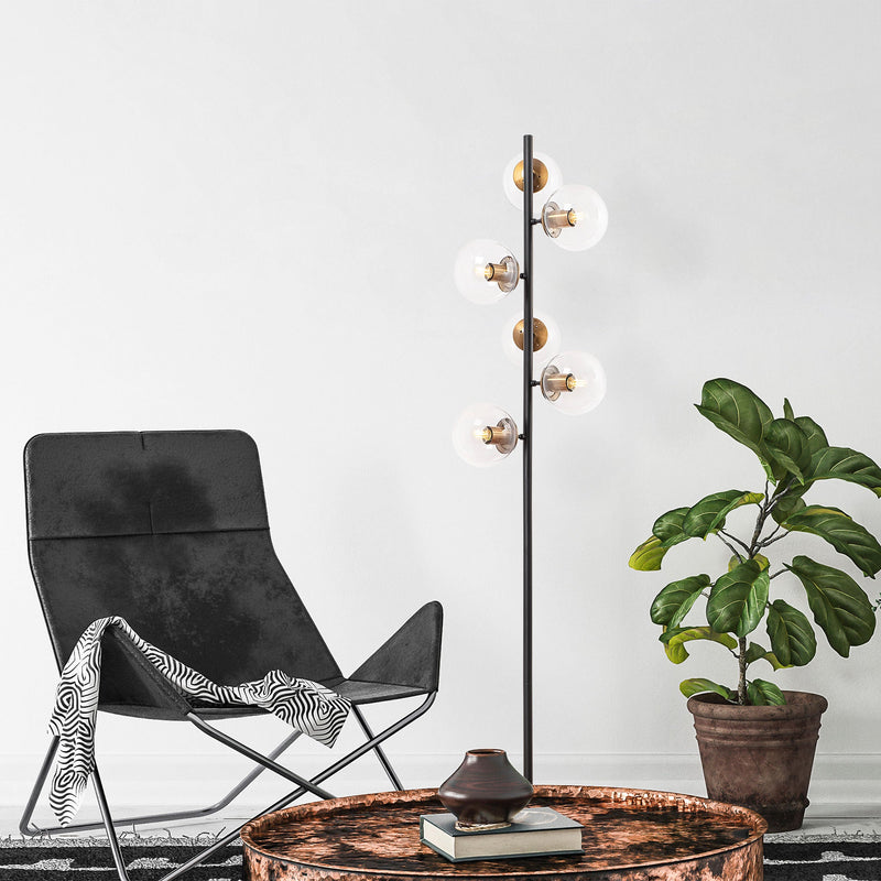 Lampadar Asi Home Fazli - 10515, Negru, 6xE14