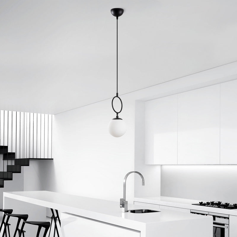 Lustră Asi Home Ring - 13432, Negru, 1xE14