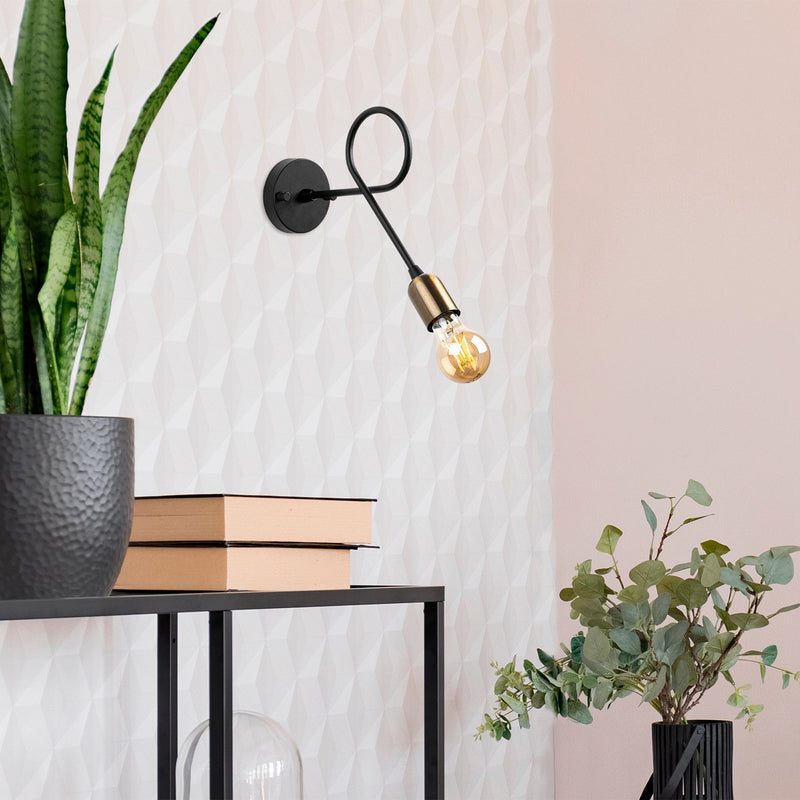 Aplică Asi Home Viraj - 10865, Negru, Ø12 cm