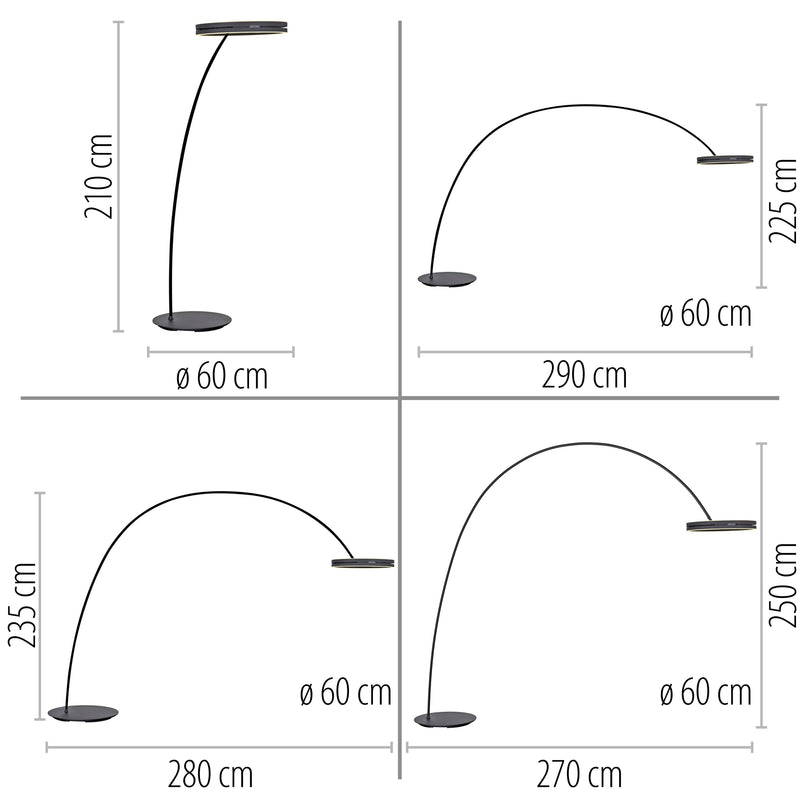 Lampadar Paul Neuhaus PURE LOOP-BOW 2xLED Negru