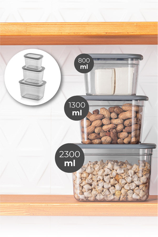Set Cutii pentru Depozitare (3 Bucati) Asi Home BNMPOLYAR03-81323 Plastic 14X20X13 cm