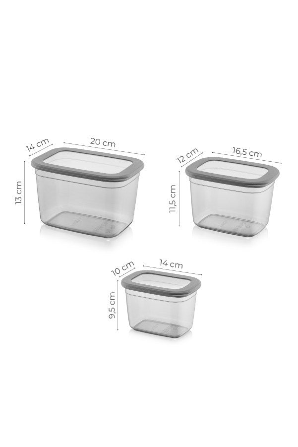 Set Cutii pentru Depozitare (3 Bucati) Asi Home BNMPOLYAR03-81323 Plastic 14X20X13 cm
