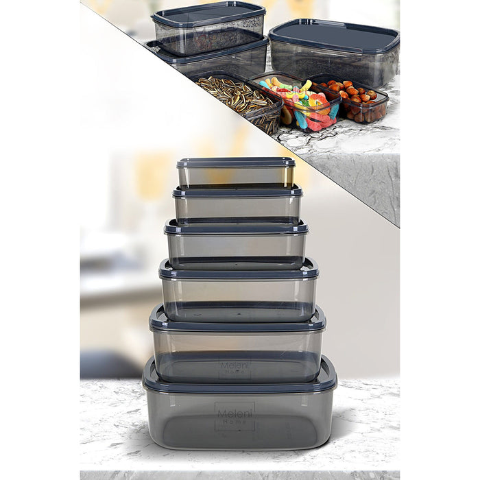 Set Cutii pentru Depozitare (10 Bucati) Asi Home Sweet - Anthracite Plastic 17.5X25X9 cm