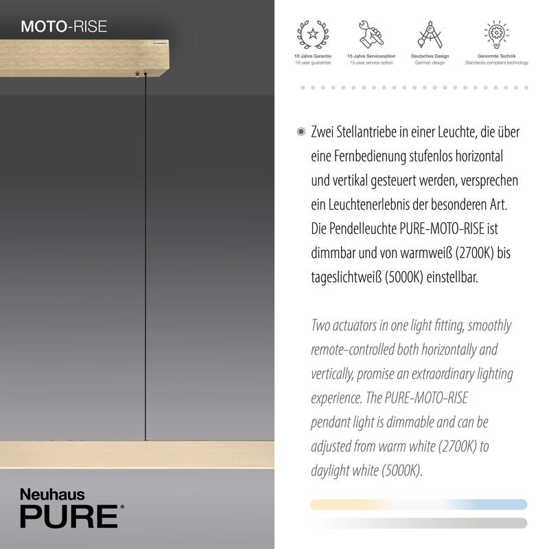 Lustra Paul Neuhaus PURE-MOTO-RISE 3xLED Auriu