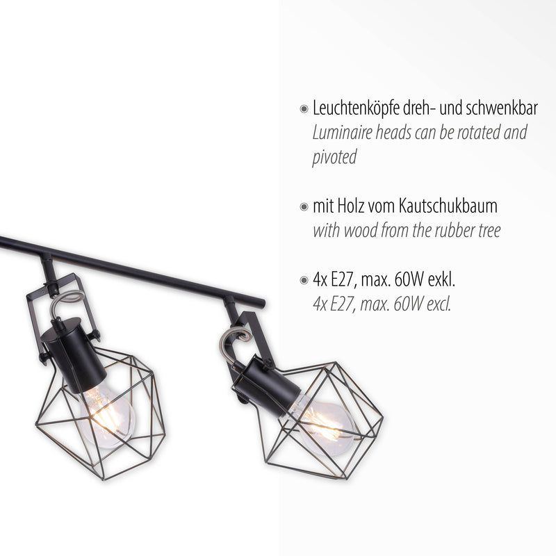 Plafoniera Paul Neuhaus JARO 4xE27 Negru