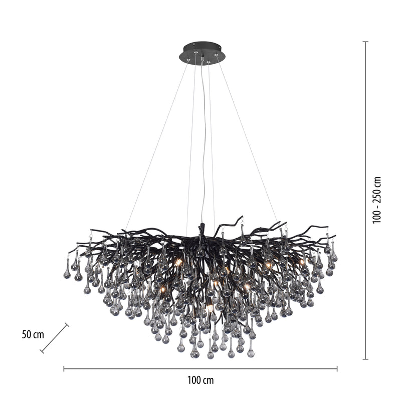 Lustra Paul Neuhaus ICICLE 10xG9 Negru