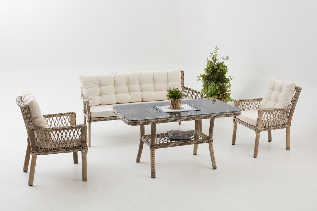 Set Lounge de Gradina Asi Home Rattan pur (3+1+1+S)