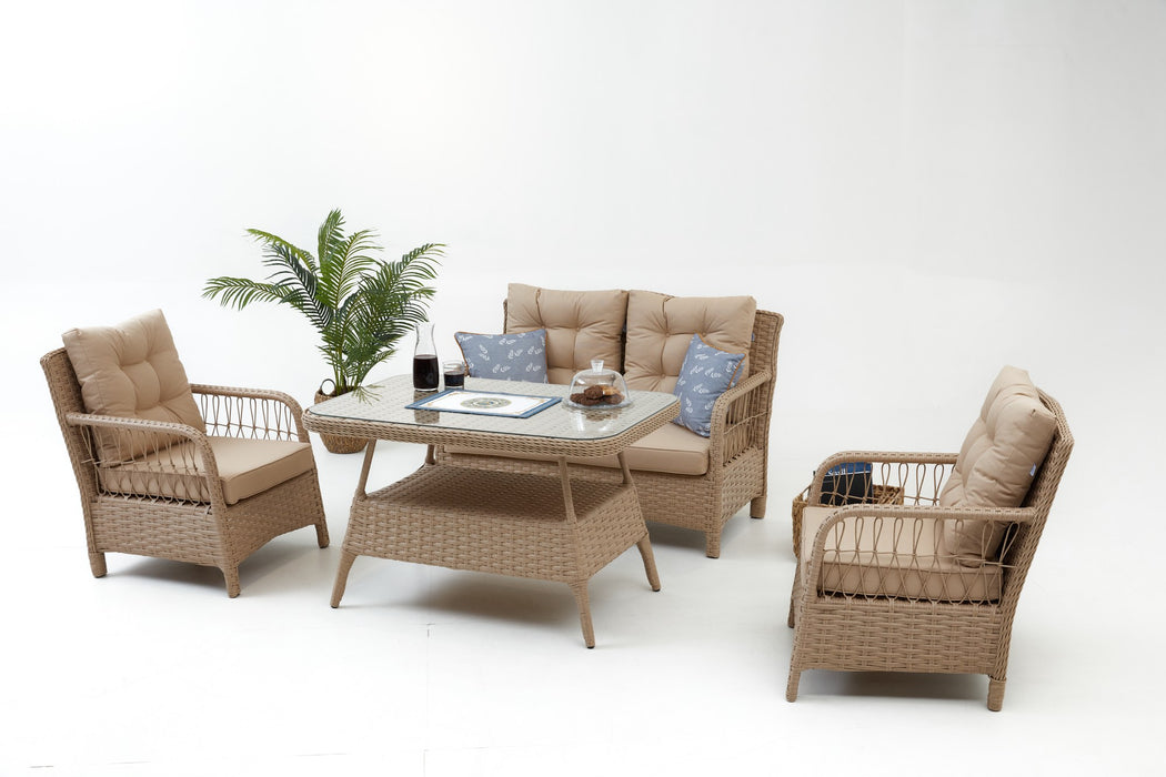 Set Lounge de Gradina Asi Home Vera Rattan (2+1+1+S)