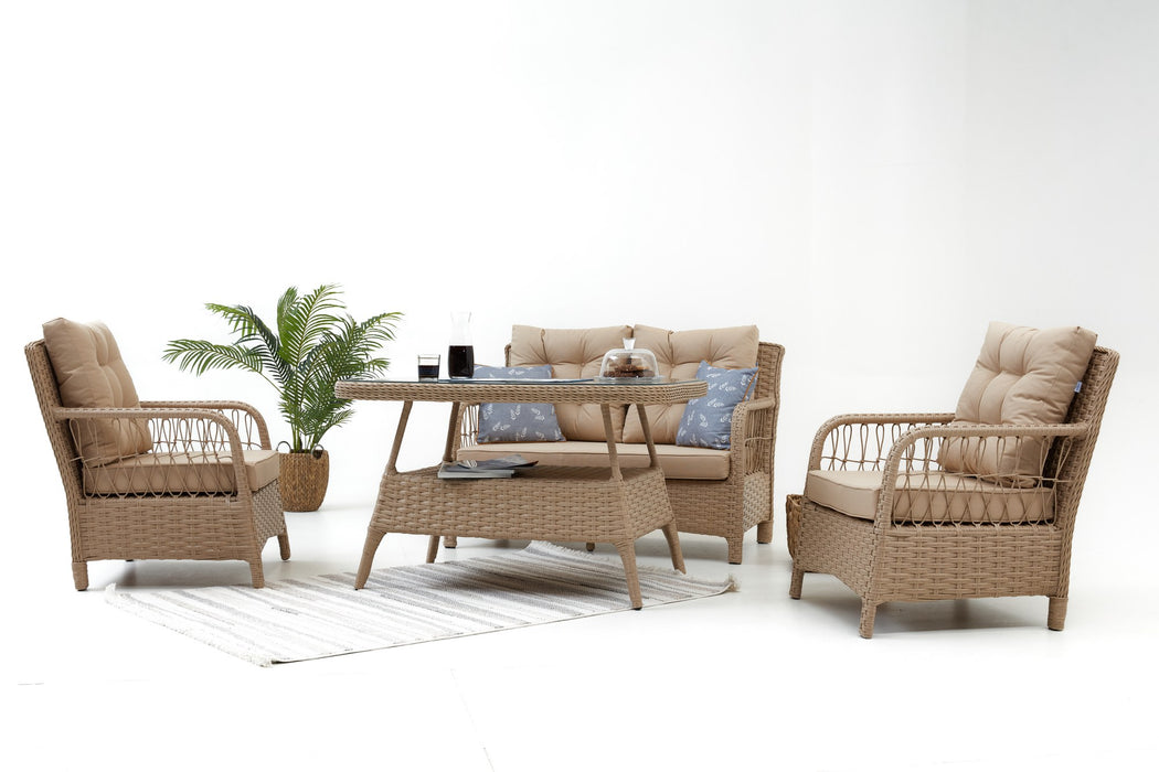 Set Lounge de Gradina Asi Home Vera Rattan (2+1+1+S)