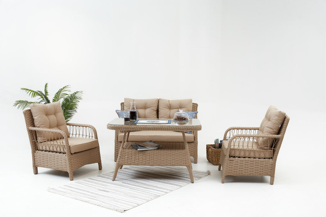 Set Lounge de Gradina Asi Home Vera Rattan (2+1+1+S)