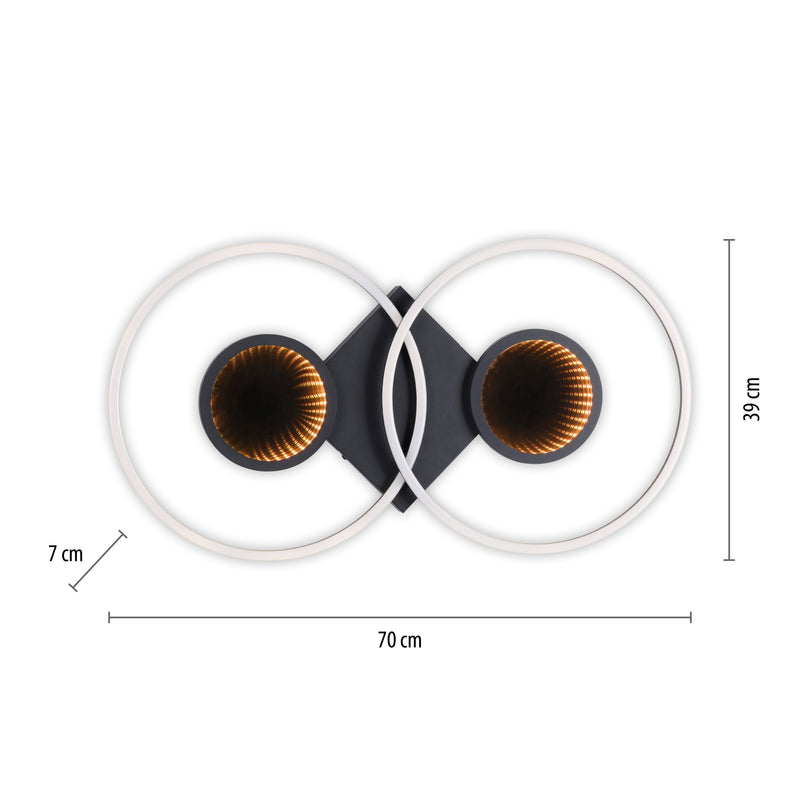 Plafoniera Paul Neuhaus TUNEL 4xLED Negru