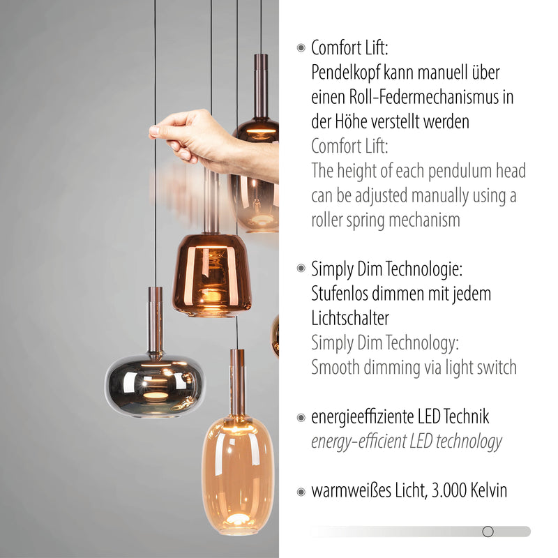 Lustra Paul Neuhaus IRIDES 5xLED Multicolor