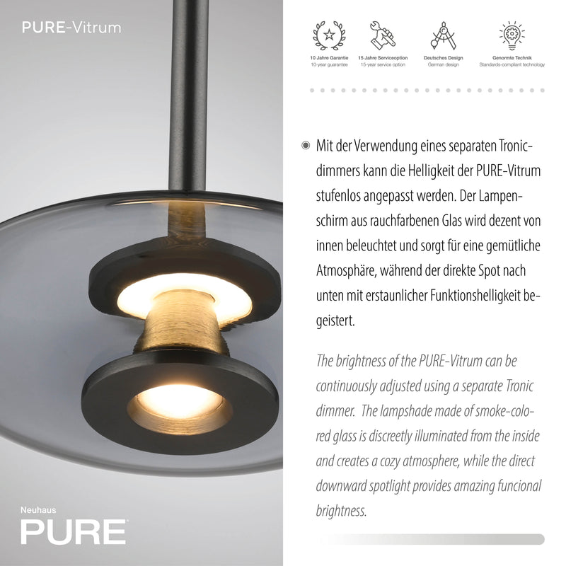 Lustra Paul Neuhaus PURE VITRUM 2xLED Gri