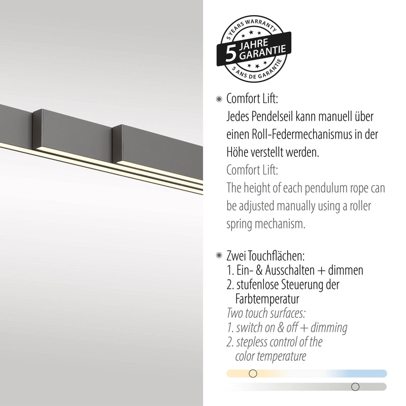 Lustra Paul Neuhaus ADRIANA COMFORT LIFT LED Antracit