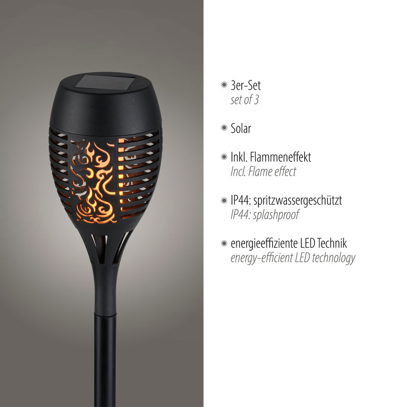 Lampa Exterior Paul Neuhaus FACKEL-SOL LED Negru