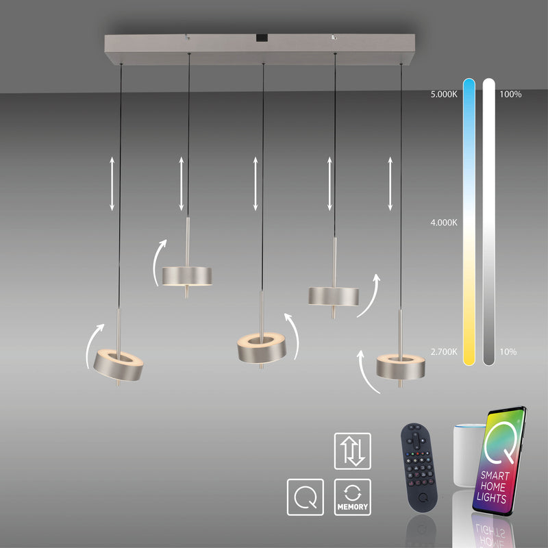 Lustra Paul Neuhaus Q-ROTATE 5xLED Aluminiu