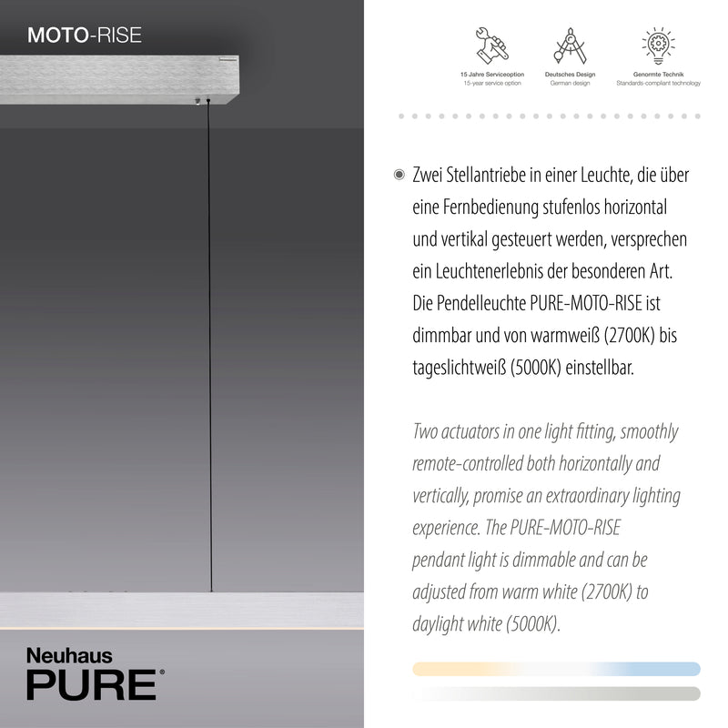 Lustra Paul Neuhaus PURE MOTO-RISE 3xLED Aluminiu