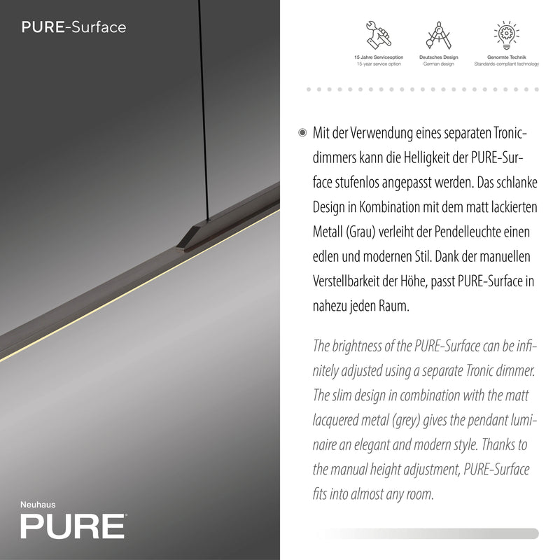 Lustra Paul Neuhaus PURE SURFACE LED Gri