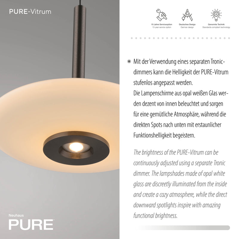 Lustra Paul Neuhaus PURE VITRUM 6xLED Maro Metalic