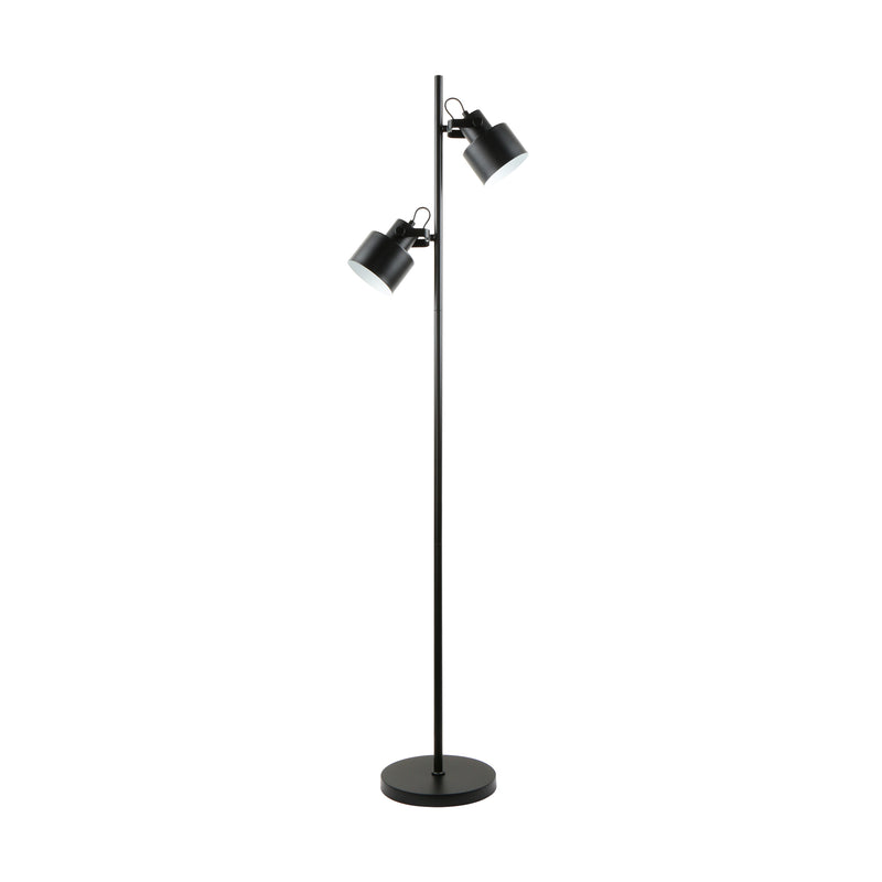 Lampadar Draco A4022A-MBK 2 x E27 MAX 40W L29 W29 H176 metal corp negru mat abajur alb mat interior