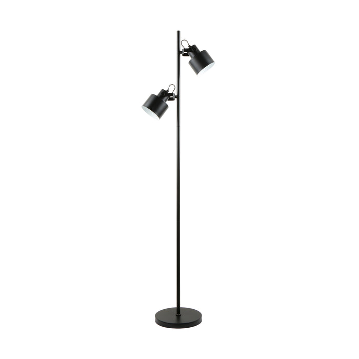 Lampadar Draco A4022A-MBK 2 x E27 MAX 40W L29 W29 H176 metal corp negru mat abajur alb mat interior