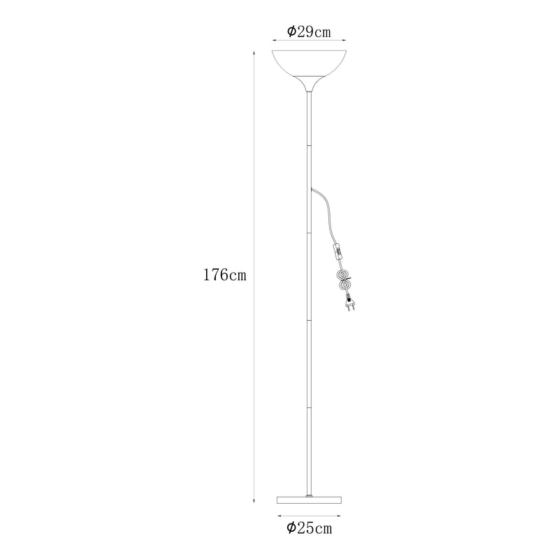 Lampadar Zuma Line SARDA 1xE27 Negru Mat / Auriu