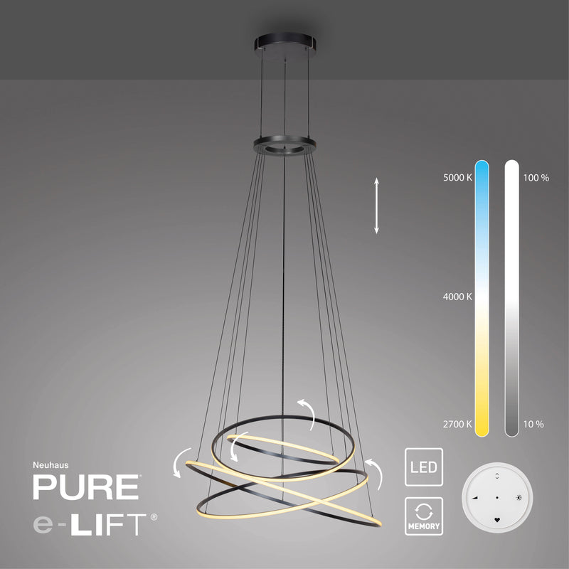 Lustra Paul Neuhaus PURE E-FLYING RINGS LED Gri