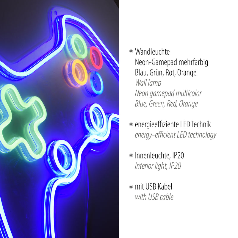 Aplica Paul Neuhaus NEON-GAMER LED Multicolor