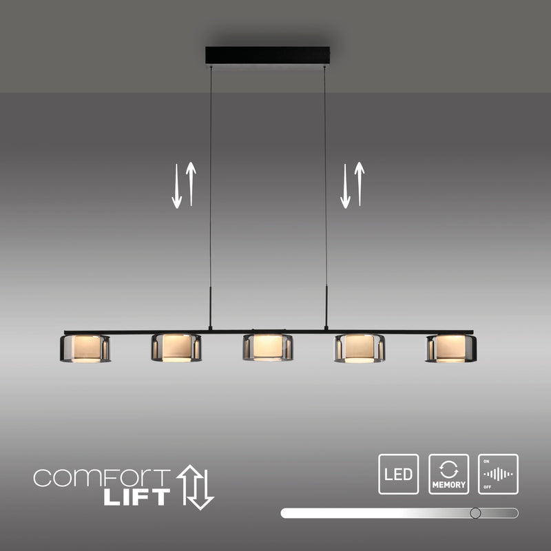 Lustra Paul Neuhaus RIKA 5xLED Negru