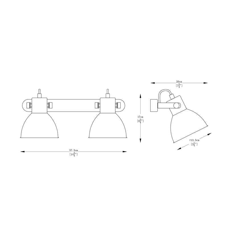Aplica Zuma Line 2xE27 Negru Mat / Transparent / Alb
