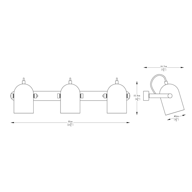 Aplica Zuma Line 3xE27 Negru Mat / Auriu / Alb