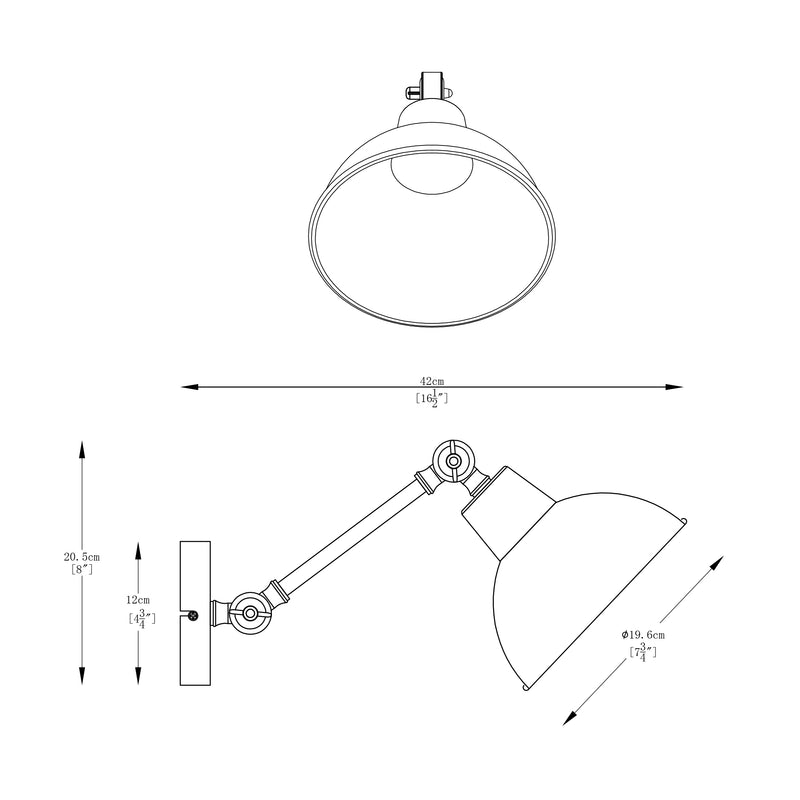 Aplica Zuma Line 1xE27 Negru Mat / Auriu / Alb