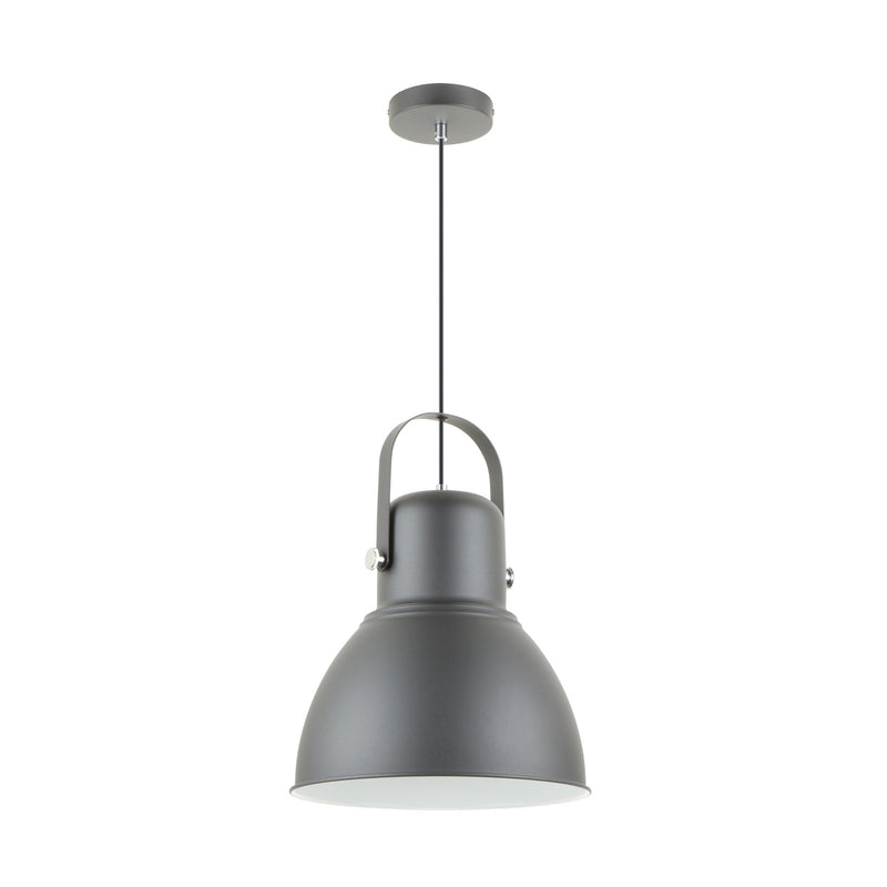 Lampa suspendata Kairos A8015-SBK 1 x E27 MAX 40W Ø31,5 H158 metal nisip negru si corp cromat alb lucios abajur interior