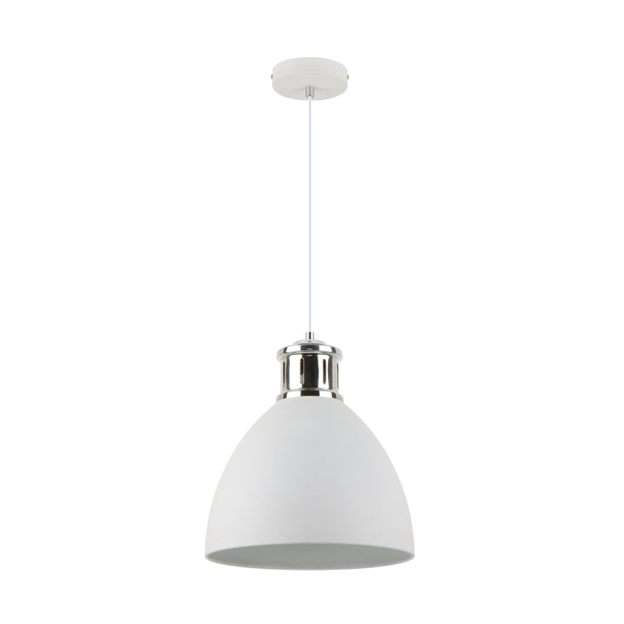 Lampa suspendata Mensa A8050L-SWH 1 x E27 MAX 40W Ø30 H158 metal alb nisip si corp crom alb lucios abajur interior