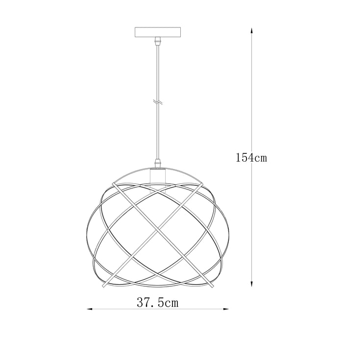 Lustra Zuma Line GORE 1xE27 Negru Mat