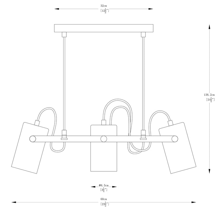 Lustra Zuma Line RESI 3xE27 Negru Mat / Auriu