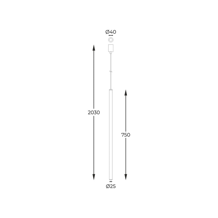 Lustra suspendată Nova A8187M 1 x G9 MAX 4W Ø2,5 H203 metal negru și corp auriu