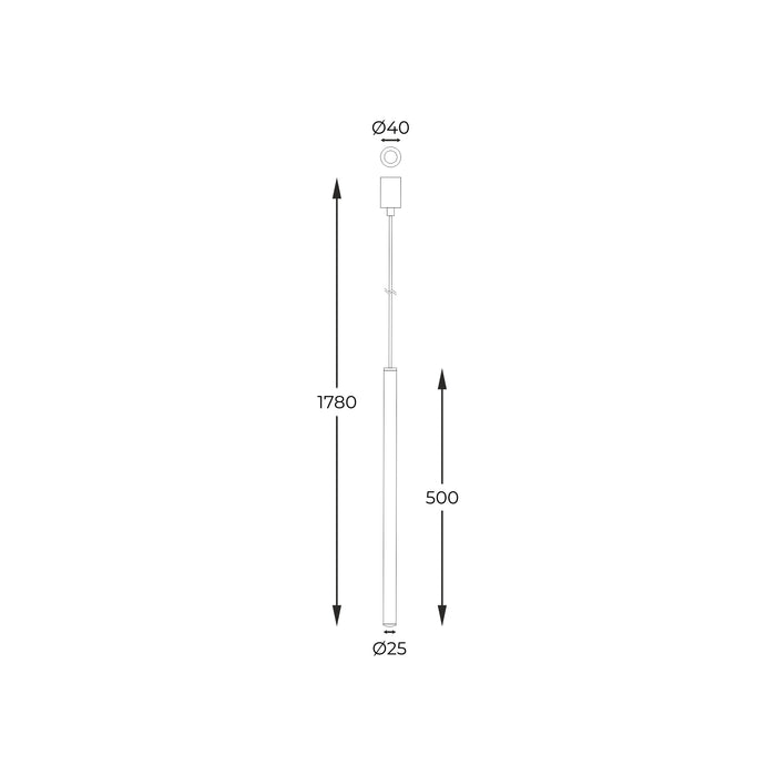 Lustra suspendată Nova A8187S 1 x G9 MAX 4W Ø2,5 H178 metal negru și corp auriu