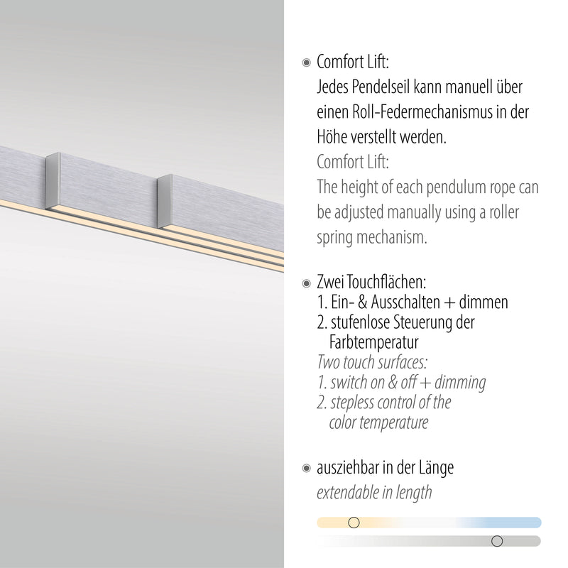 Lustra Paul Neuhaus ADRIANA COMFORT LIFT LED Argintiu