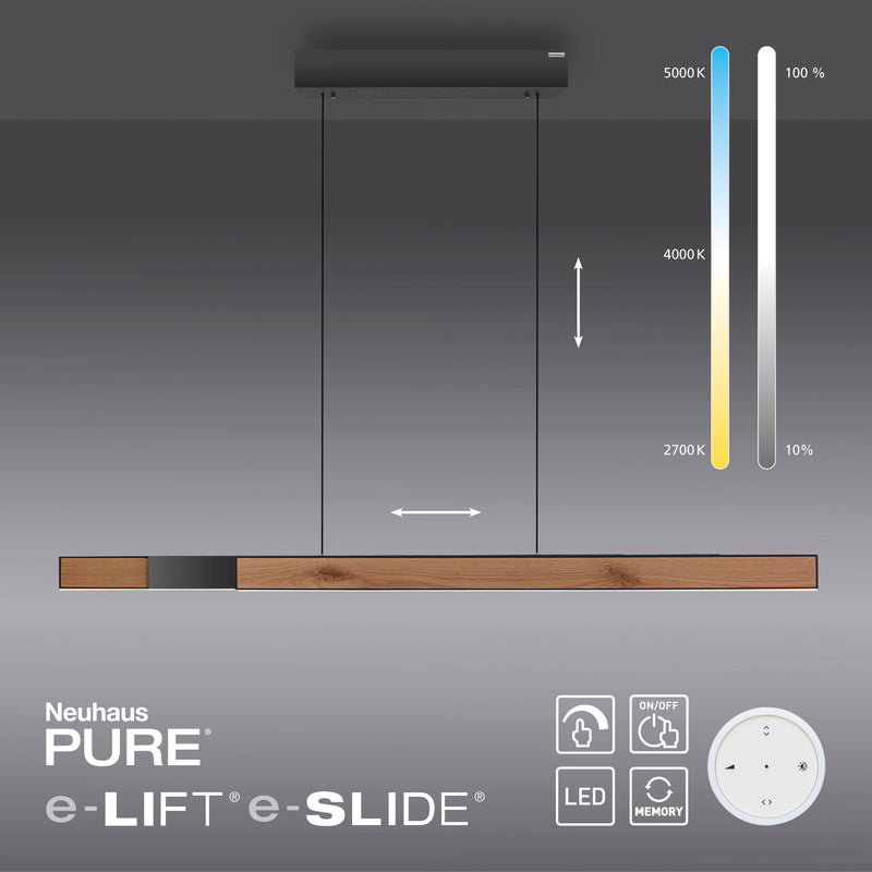Lustra Paul Neuhaus PURE MOTO-RISE 3xLED Lemn Natural